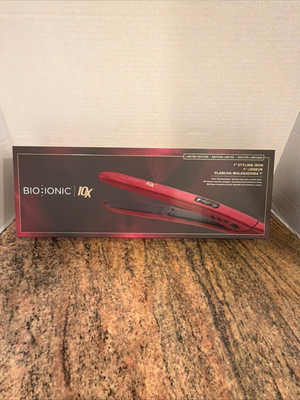 Bio Ionic 1" Styling Iron in Red - Professional Hair Straightener